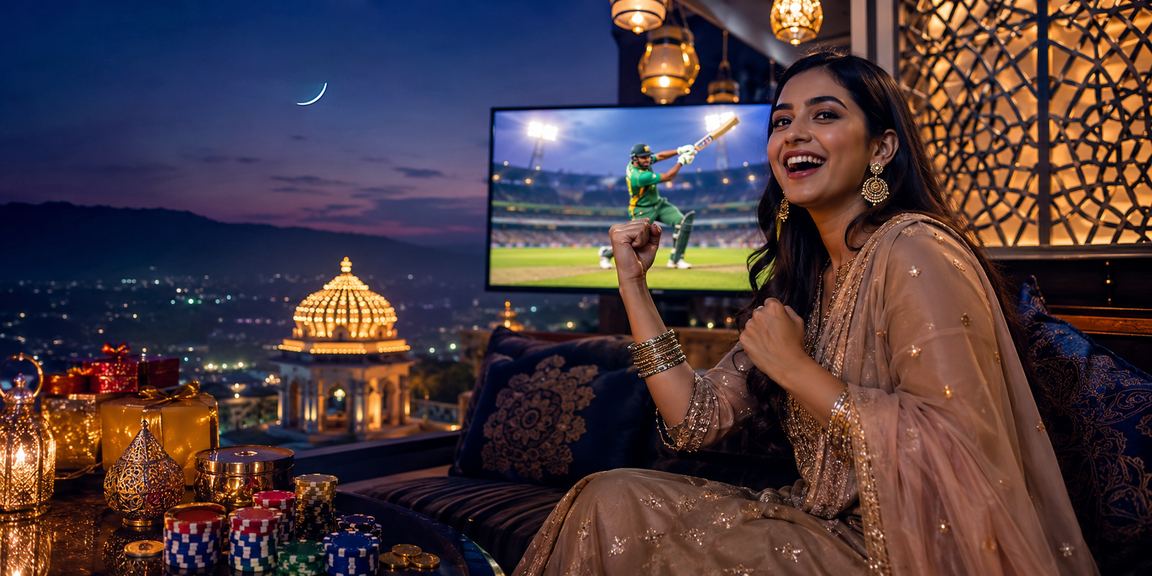 সিলেটে ঈদ উৎসবে ক্রিকেট বেটিং প্রোমোশন উপভোগ করছেন একজন খেলোয়াড়